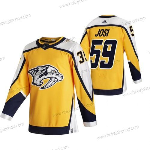 Adidas Muž Nashville Predators #59 Roman Josi Žlutá 2020-21 Obrácený Retro Náhradní NHL Dres