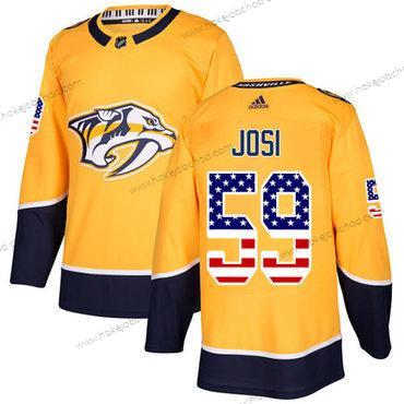 Adidas Muž Nashville Predators #59 Roman Josi Žlutá Domácí Autentické USA Flag Sešitý NHL Dres