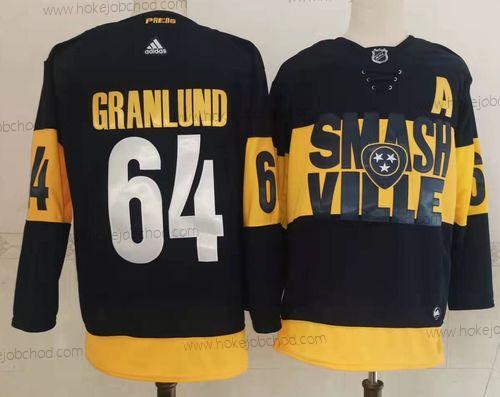 Adidas Muž Nashville Predators #64 Mikael Granlund Černá 2022 Stadium Series Sešitý NHL Dres