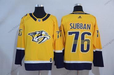 Adidas Muž Nashville Predators #76 P. K. Subban Žlutá 2017-2018 Hokejový Sešitý NHL Dres