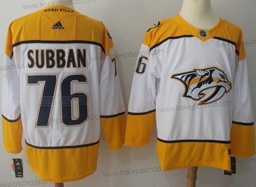 Adidas Muž Nashville Predators #76 P.K Subban Bílý Road Autentické Sešitý NHL Dres