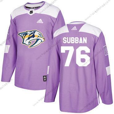 Adidas Muž Nashville Predators #76 P.K Subban Nachový Autentické Bojuje proti rakovině Sešitý NHL Dres