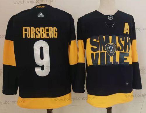 Adidas Muž Nashville Predators #9 Filip Forsberg Černá 2022 Stadium Series Sešitý NHL Dres