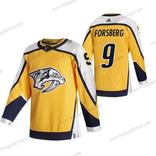 Adidas Muž Nashville Predators #9 Filip Forsberg Žlutá 2020-21 Obrácený Retro Náhradní NHL Dres