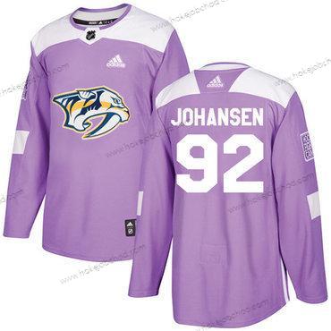 Adidas Muž Nashville Predators #92 Ryan Johansen Nachový Autentické Bojuje proti rakovině Sešitý NHL Dres