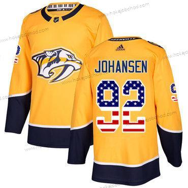 Adidas Muž Nashville Predators #92 Ryan Johansen Žlutá Domácí Autentické USA Flag Sešitý NHL Dres