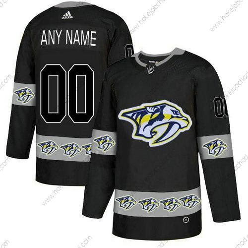 Adidas Muž Nashville Predators Přizpůsobené Černá Tým Logos Dres