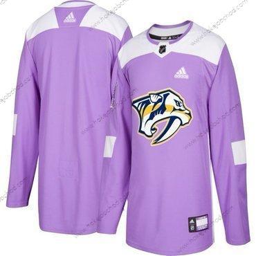 Adidas Muž Nashville Predators Přizpůsobené Nachový Růžový Hokejový Bojuje proti rakovině Tréninkový Dres