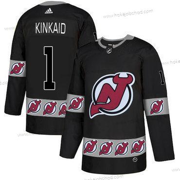 Adidas Muž New Dres Devils #1 Keith Kinkaid Černá Tým Logos Dres