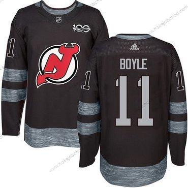 Adidas Muž New Dres Devils #11 Brian Boyle Černá 1917-2017 100th Výročí Sešitý NHL Dres