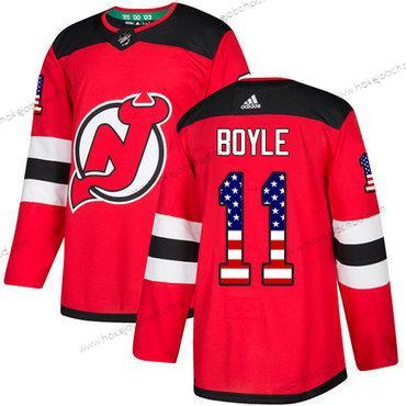 Adidas Muž New Dres Devils #11 Brian Boyle Červené Domácí Autentické USA Flag Sešitý NHL Dres