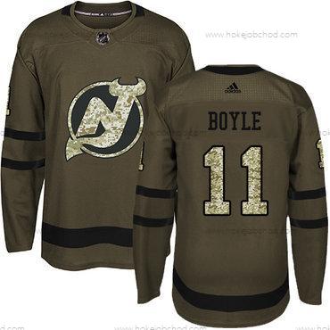 Adidas Muž New Dres Devils #11 Brian Boyle Zelená Salute to Service Sešitý NHL Dres