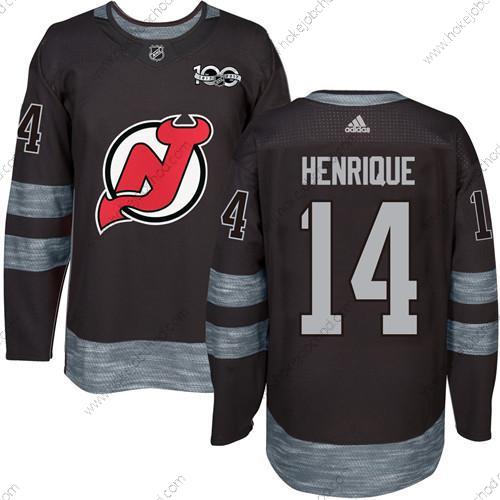 Adidas Muž New Dres Devils #14 Adam Henrique Černá 1917-2017 100th Výročí Sešitý NHL Dres