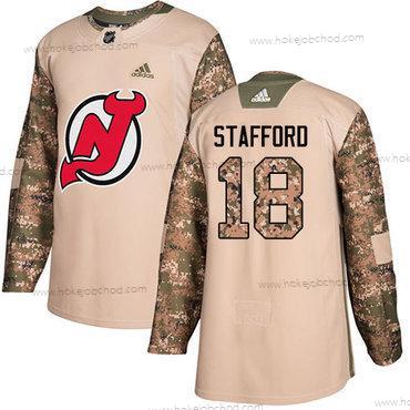 Adidas Muž New Dres Devils #18 Drew Stafford Camo Autentické 2017 Veterans Day Sešitý NHL Dres