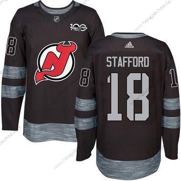 Adidas Muž New Dres Devils #18 Drew Stafford Černá 1917-2017 100th Výročí Sešitý NHL Dres