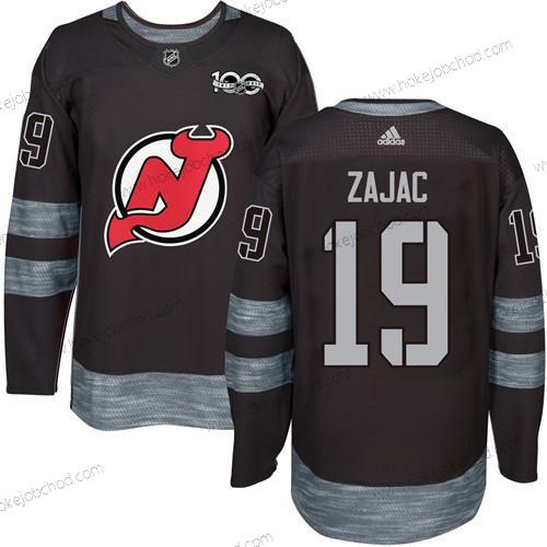 Adidas Muž New Dres Devils #19 Travis Zajac Černá 1917-2017 100th Výročí Sešitý NHL Dres