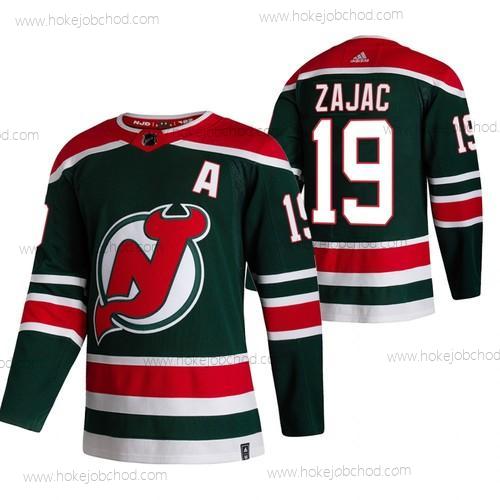 Adidas Muž New Dres Devils #19 Travis Zajac Zelená 2020-21 Obrácený Retro Náhradní NHL Dres