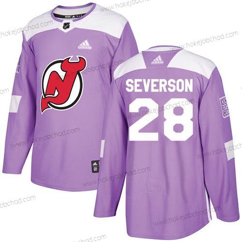 Adidas Muž New Dres Devils #28 Damon Severson Nachový Autentické Bojuje proti rakovině Sešitý NHL Dres