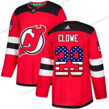 Adidas Muž New Dres Devils #29 Ryane Clowe Červené Domácí Autentické USA Flag Sešitý NHL Dres