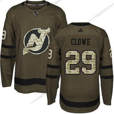 Adidas Muž New Dres Devils #29 Ryane Clowe Zelená Salute to Service Sešitý NHL Dres