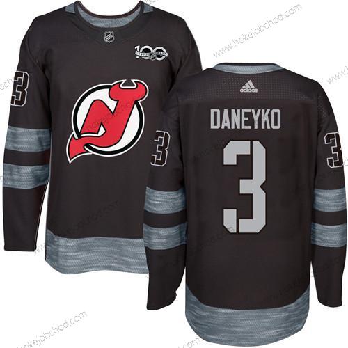 Adidas Muž New Dres Devils #3 Ken Daneyko Černá 1917-2017 100th Výročí Sešitý NHL Dres