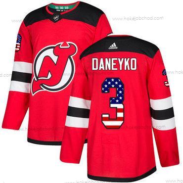 Adidas Muž New Dres Devils #3 Ken Daneyko Červené Domácí Autentické USA Flag Sešitý NHL Dres