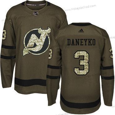 Adidas Muž New Dres Devils #3 Ken Daneyko Zelená Salute to Service Sešitý NHL Dres