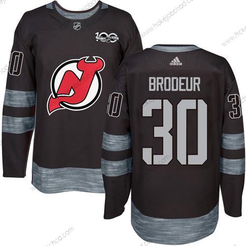 Adidas Muž New Dres Devils #30 Martin Brodeur Černá 1917-2017 100th Výročí Sešitý NHL Dres