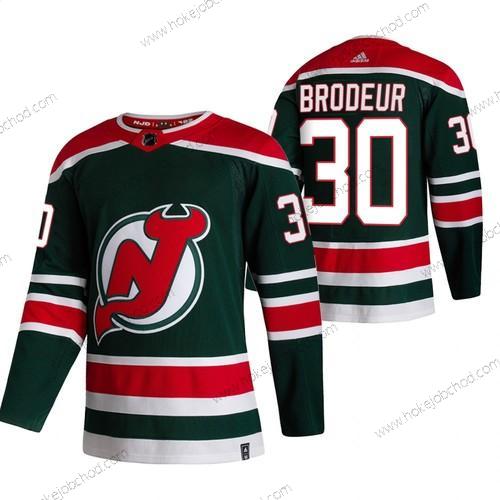 Adidas Muž New Dres Devils #30 Martin Brodeur Zelená 2020-21 Obrácený Retro Náhradní NHL Dres