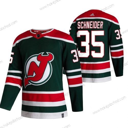 Adidas Muž New Dres Devils #35 Corey Schneider Zelená 2020-21 Obrácený Retro Náhradní NHL Dres