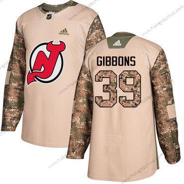 Adidas Muž New Dres Devils #39 Brian Gibbons Camo Autentické 2017 Veterans Day Sešitý NHL Dres