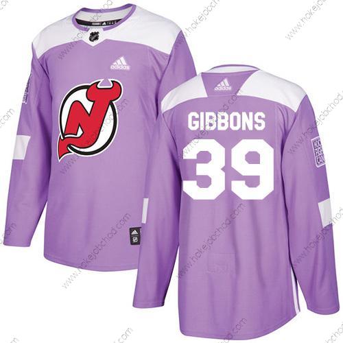 Adidas Muž New Dres Devils #39 Brian Gibbons Nachový Autentické Bojuje proti rakovině Sešitý NHL Dres