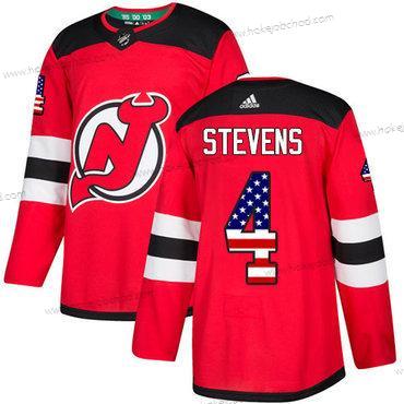 Adidas Muž New Dres Devils #4 Scott Stevens Červené Domácí Autentické USA Flag Sešitý NHL Dres