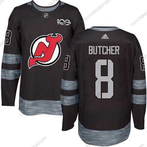 Adidas Muž New Dres Devils #8 Will Butcher Černá 1917-2017 100th Výročí Sešitý NHL Dres