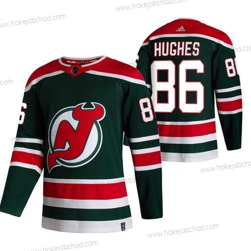 Adidas Muž New Dres Devils #86 Jack Hughes Zelená 2020-21 Obrácený Retro Náhradní NHL Dres