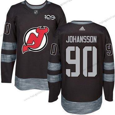 Adidas Muž New Dres Devils #90 Marcus Johansson Černá 1917-2017 100th Výročí Sešitý NHL Dres