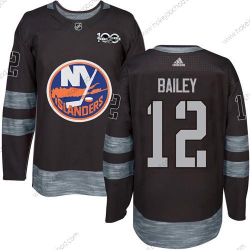 Adidas Muž New York Islanders #12 Josh Bailey Černá 1917-2017 100th Výročí Sešitý NHL Dres