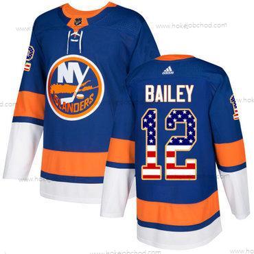 Adidas Muž New York Islanders #12 Josh Bailey Royal Modrý Domácí Autentické USA Flag Sešitý NHL Dres