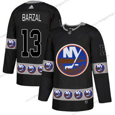 Adidas Muž New York Islanders #13 Mathew Barzal Černá Tým Logos Dres