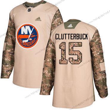 Adidas Muž New York Islanders #15 Cal Clutterbuck Camo Autentické 2017 Veterans Day Sešitý NHL Dres