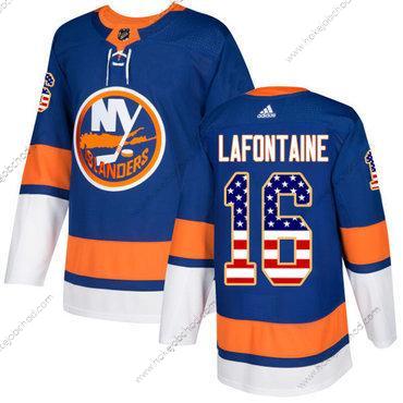 Adidas Muž New York Islanders #16 Pat Lafontaine Royal Modrý Domácí Autentické USA Flag Sešitý NHL Dres