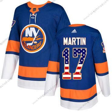 Adidas Muž New York Islanders #17 Matt Martin Royal Modrý Domácí Autentické USA Flag Sešitý NHL Dres