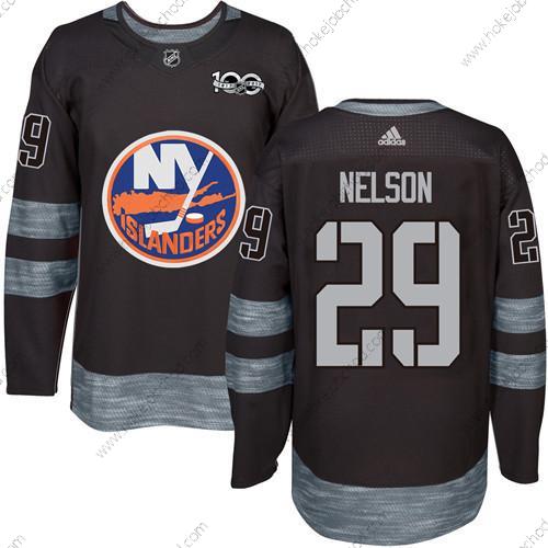 Adidas Muž New York Islanders #29 Brock Nelson Černá 1917-2017 100th Výročí Sešitý NHL Dres