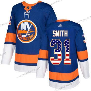 Adidas Muž New York Islanders #31 Billy Smith Royal Modrý Domácí Autentické USA Flag Sešitý NHL Dres