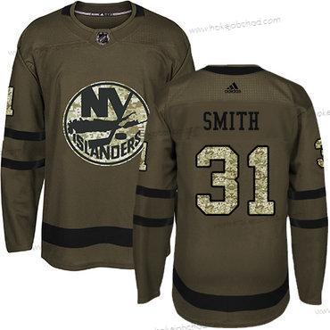 Adidas Muž New York Islanders #31 Billy Smith Zelená Salute to Service Sešitý NHL Dres