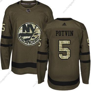 Adidas Muž New York Islanders #5 Denis Potvin Zelená Salute to Service Sešitý NHL Dres