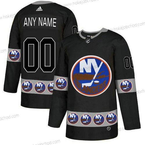 Adidas Muž New York Islanders Přizpůsobené Černá Tým Logos Dres