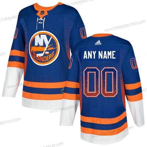 Adidas Muž New York Islanders Přizpůsobené Royal Modrý Oranžová Bílý Dres