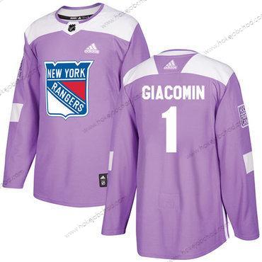 Adidas Muž New York Rangers #1 Eddie Giacomin Nachový Autentické Bojuje proti rakovině Sešitý NHL Dres