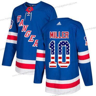 Adidas Muž New York Rangers #10 J.T. Miller Royal Modrý Domácí Autentické USA Flag Sešitý NHL Dres